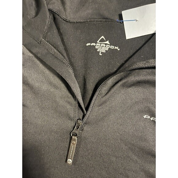 Men’s Paradox 1/4 Zip Pullover Shirt LARGE Activewear Fleece Black Layer Premium - Picture 3 of 6